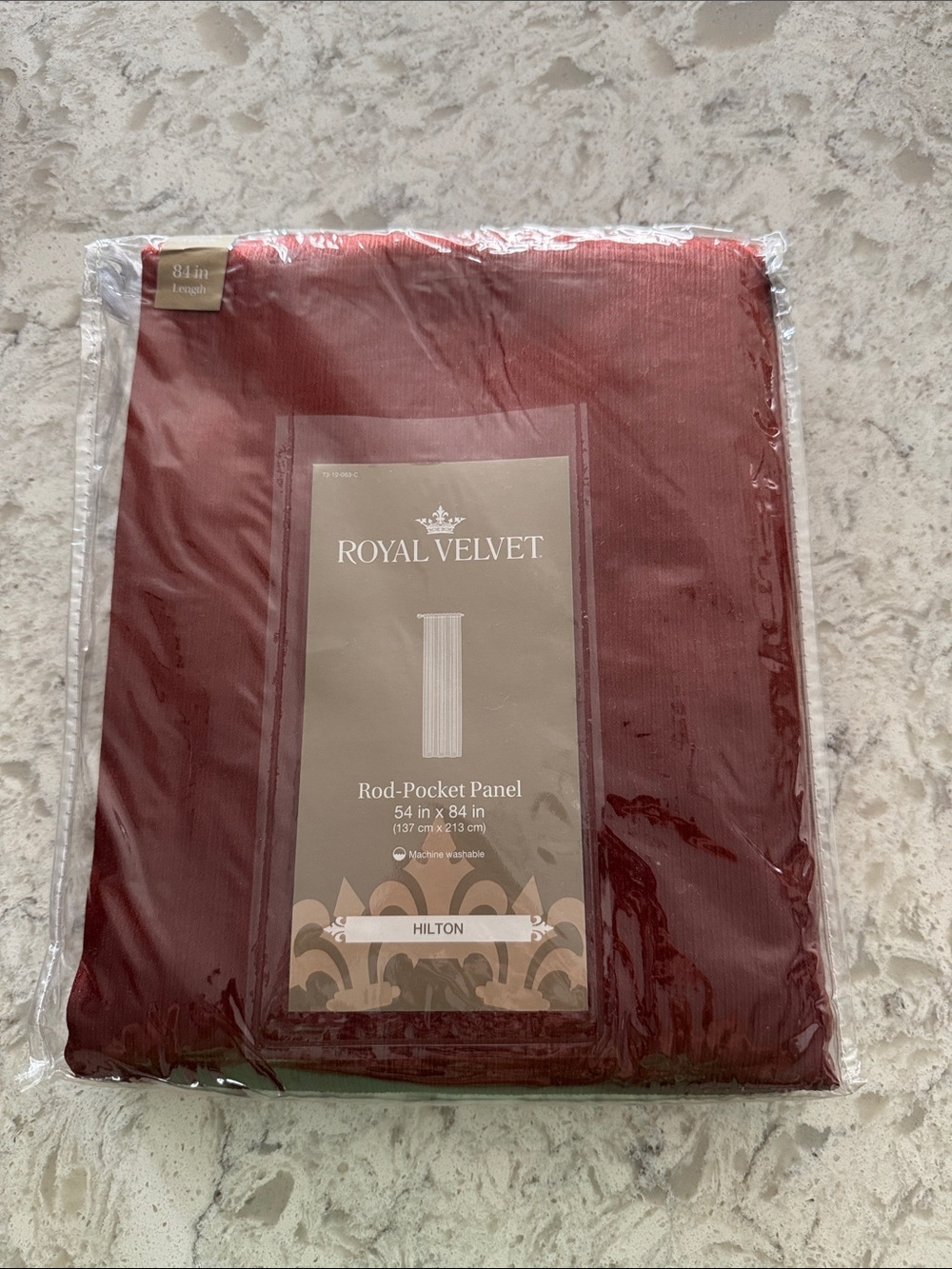 Royal Velvet Hilton Rod-Pocket Panel Curtain - Burnt Henna